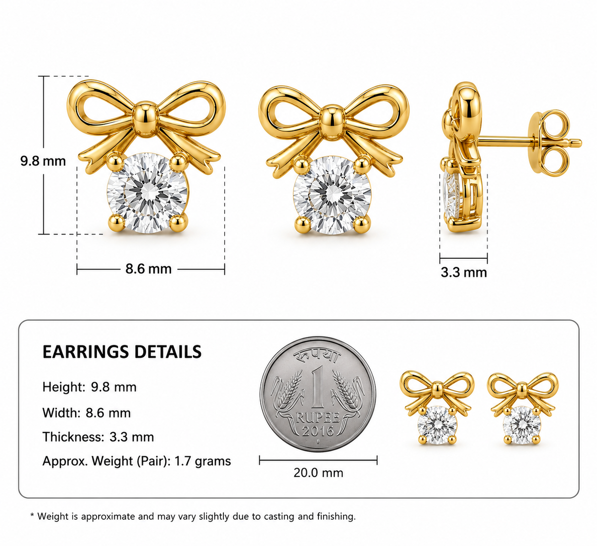 The Diamond Bow Earrings