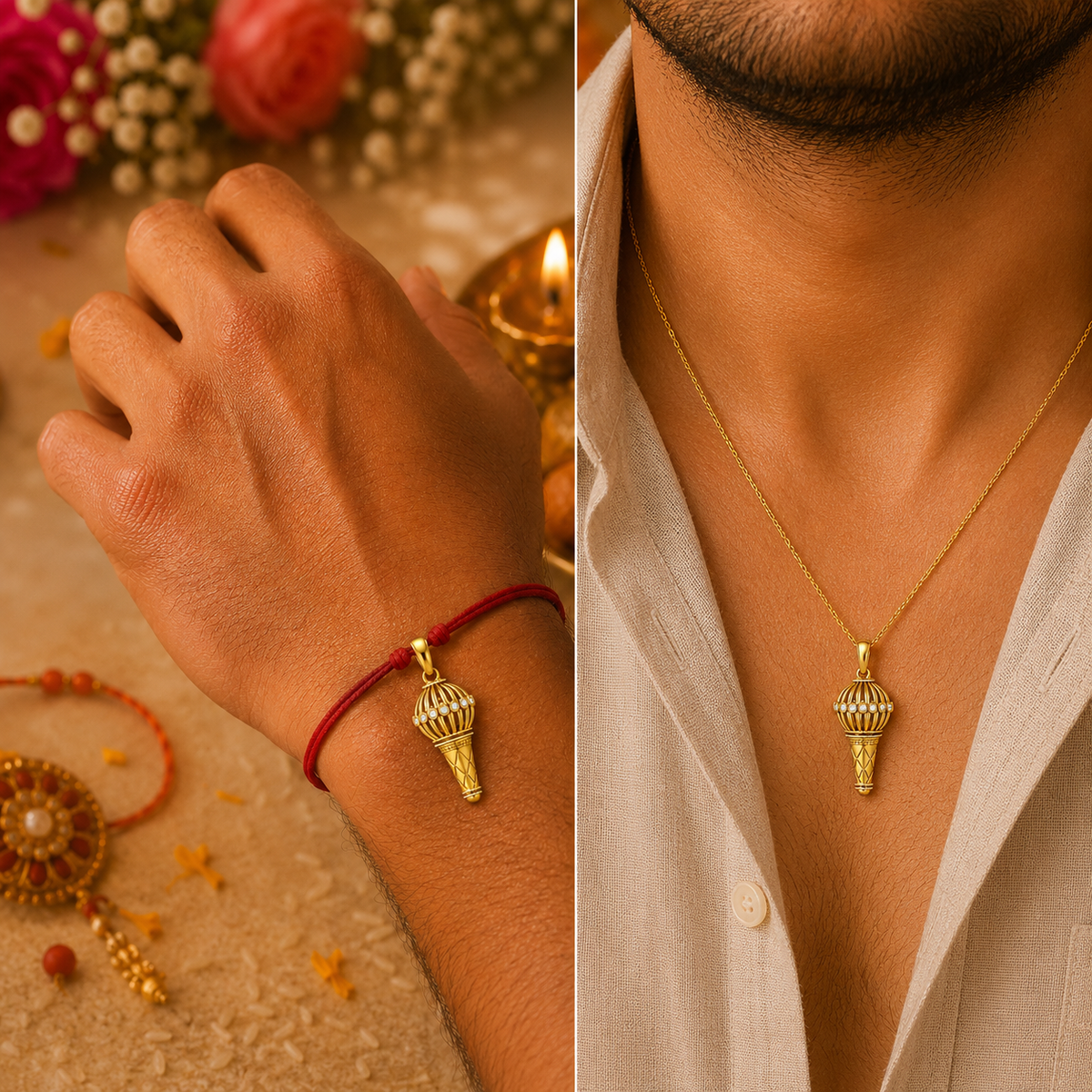 Hanuman Gada Rakhi cum Pendant