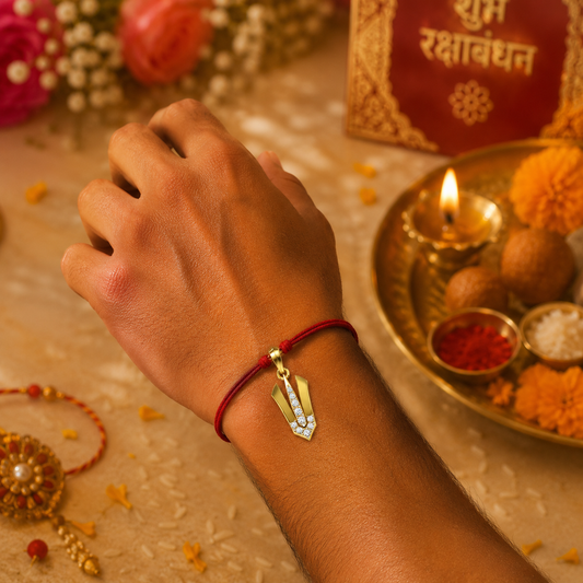 Diamond Vaishnav Tilak Rakhi cum Pendant
