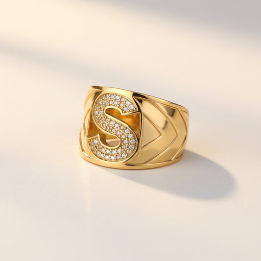 Custom Initial Gold Ring