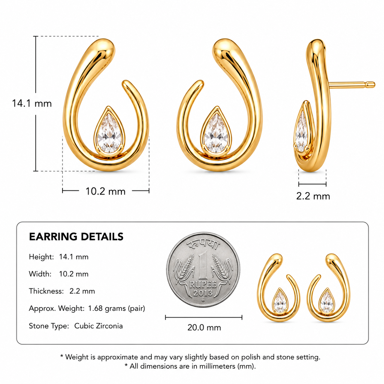 The Droplet Stud Earrings