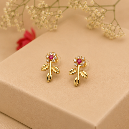 The Ruby Floral Bud Earrings