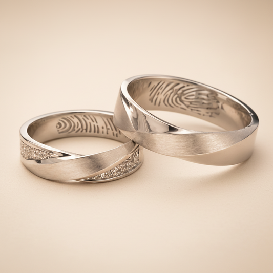 Infinity Fingerprint Couple Rings