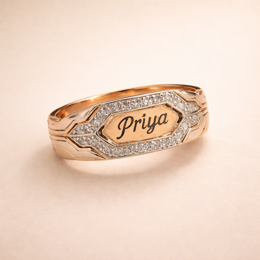 Signature Diamond Name Ring
