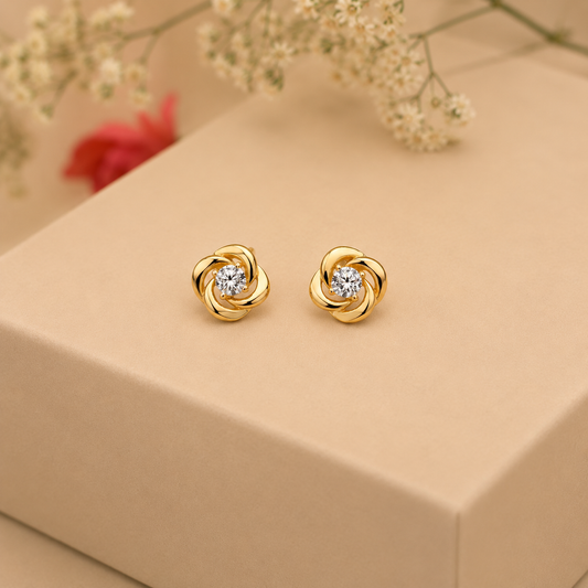 The Swirl Diamond Stud Earrings