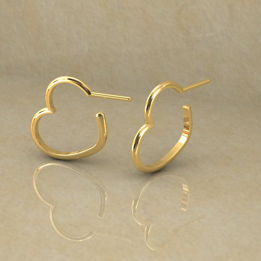 Heart Hoop Earrings - A Minimalist Expression of Love