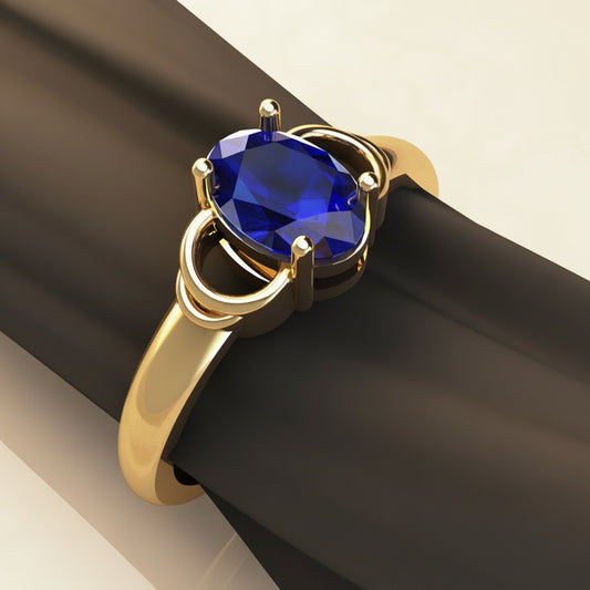 Oval Gemstone Gold Ring