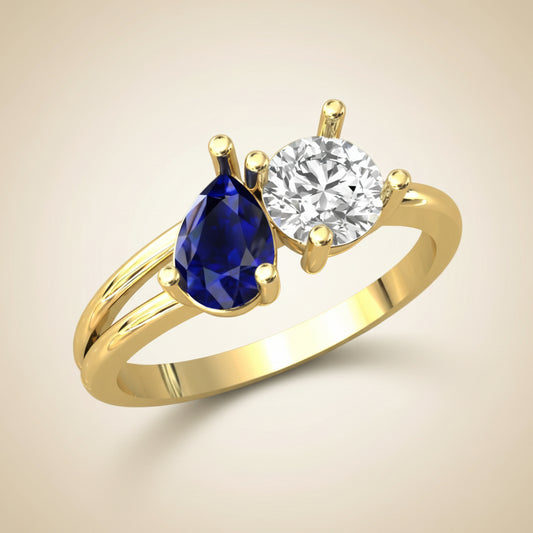 Toi et Moi Dual Gemstone Ring