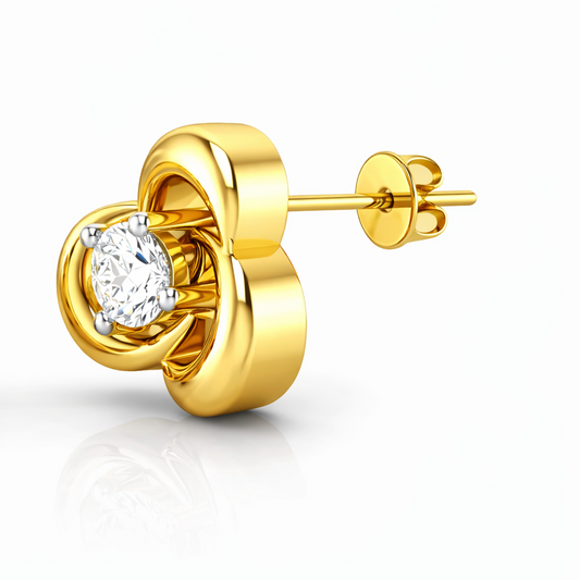 Sculpted Flower Curve Earrings
