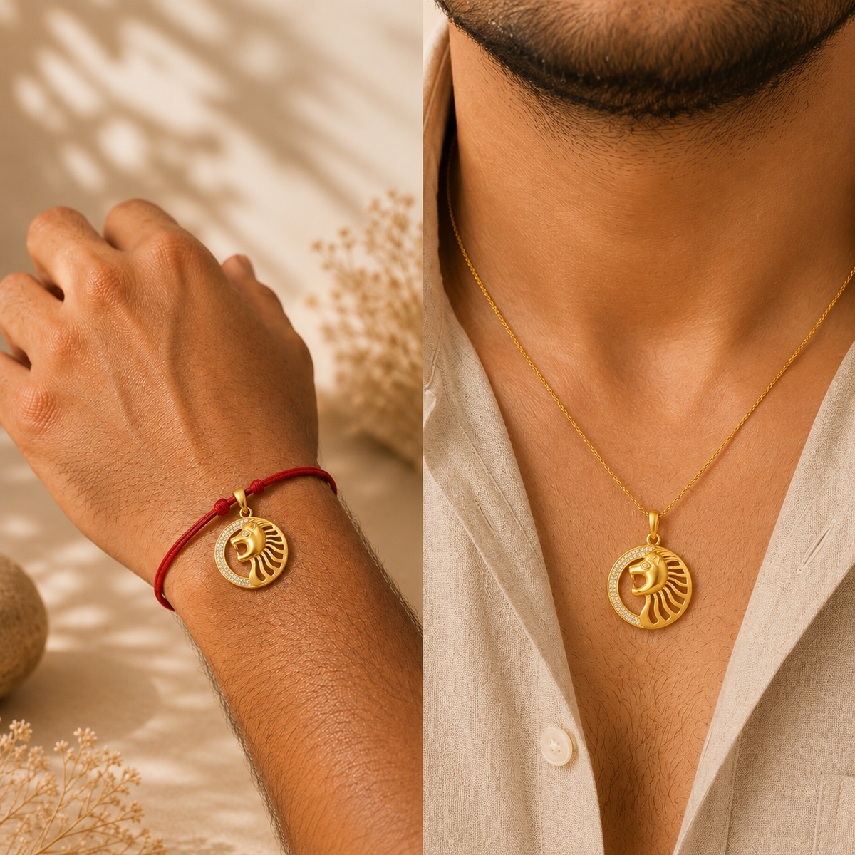 Lion Rakhi cum Pendant