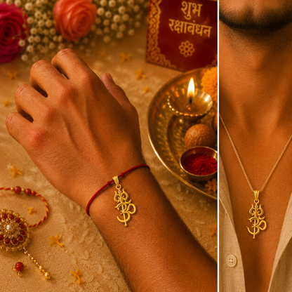 OM Trishul Rakhi cum Pendant