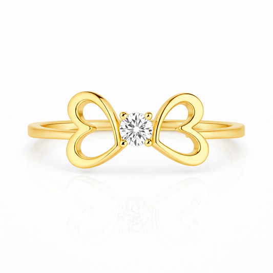 Open Heart Solitaire Diamond Ring