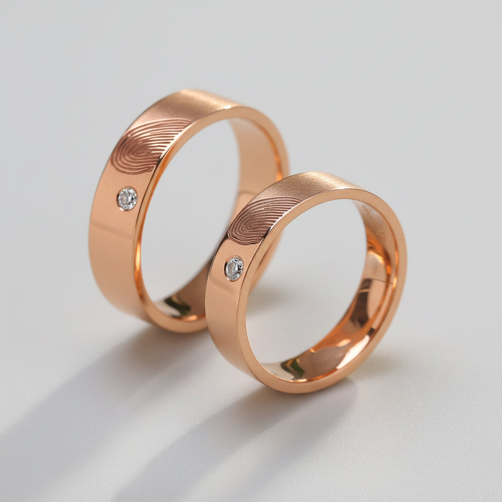 Fingerprint Heart Couple ring