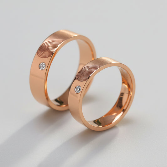 Fingerprint Heart Couple ring