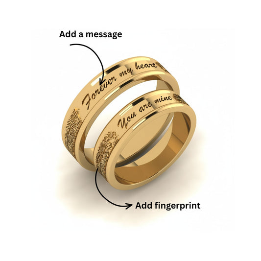 Personalized Fingerprint Couple Bands
