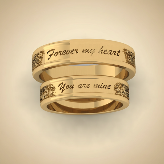 Personalized Fingerprint Couple Bands