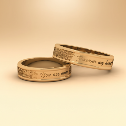 Personalized Fingerprint Couple Bands