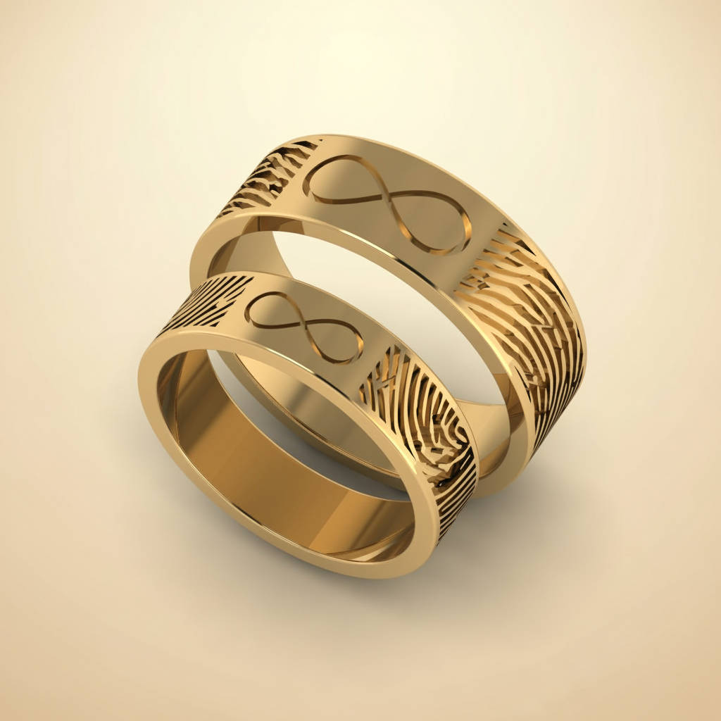 Eternal Bond Fingerprint Wedding Bands