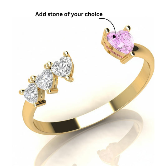 Gold Heart Stone Ring