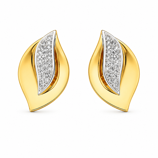 The Leaf Marquise Stud Earrings
