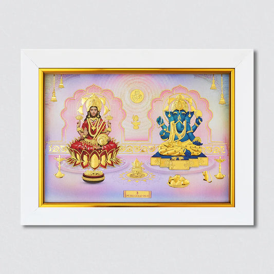 Lakshmi and Ganesha gold artwork