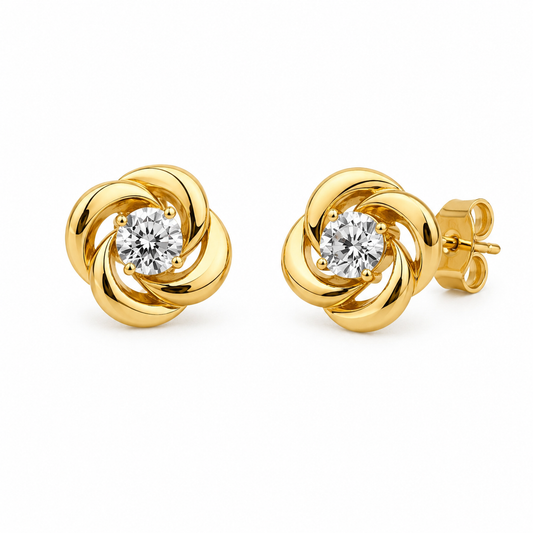 The Swirl Diamond Stud Earrings