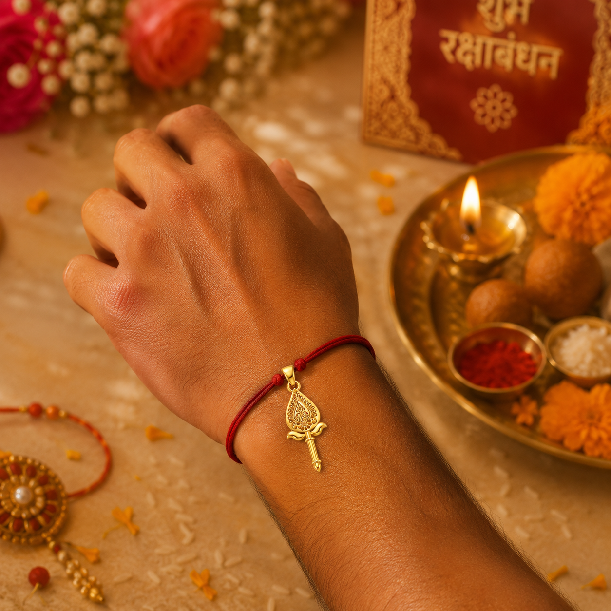 Lord Murugan Vel Rakhi cum Pendant