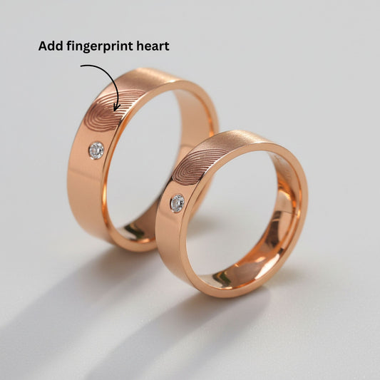 Fingerprint Heart Couple ring
