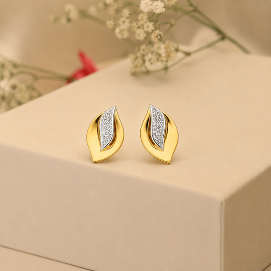 The Leaf Marquise Stud Earrings