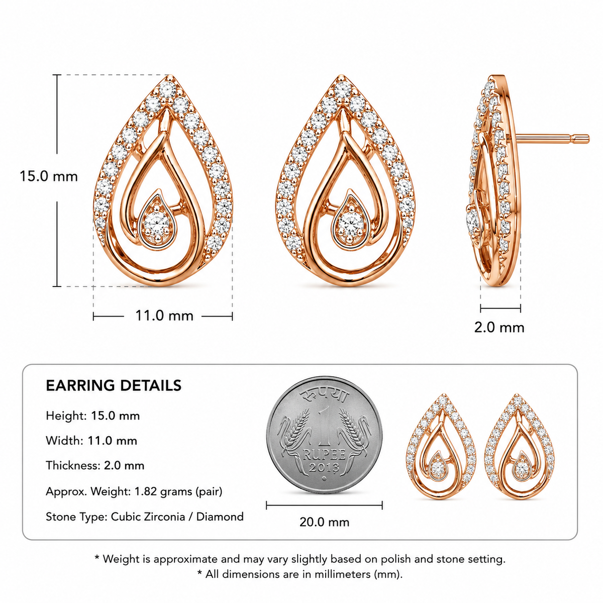 The Flame Teardrop Stud Earrings