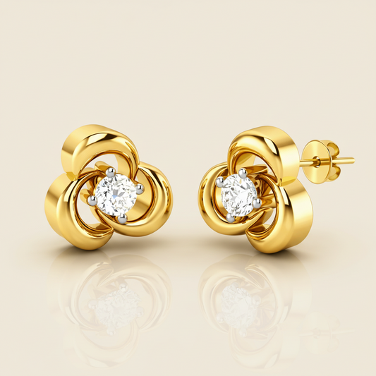 Sculpted Flower Curve Earrings