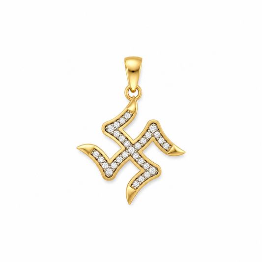 Diamond Swastik Rakhi cum Pendant