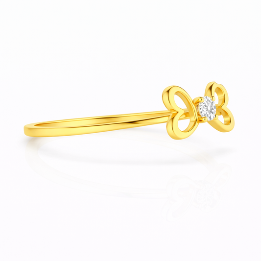 Open Heart Solitaire Diamond Ring
