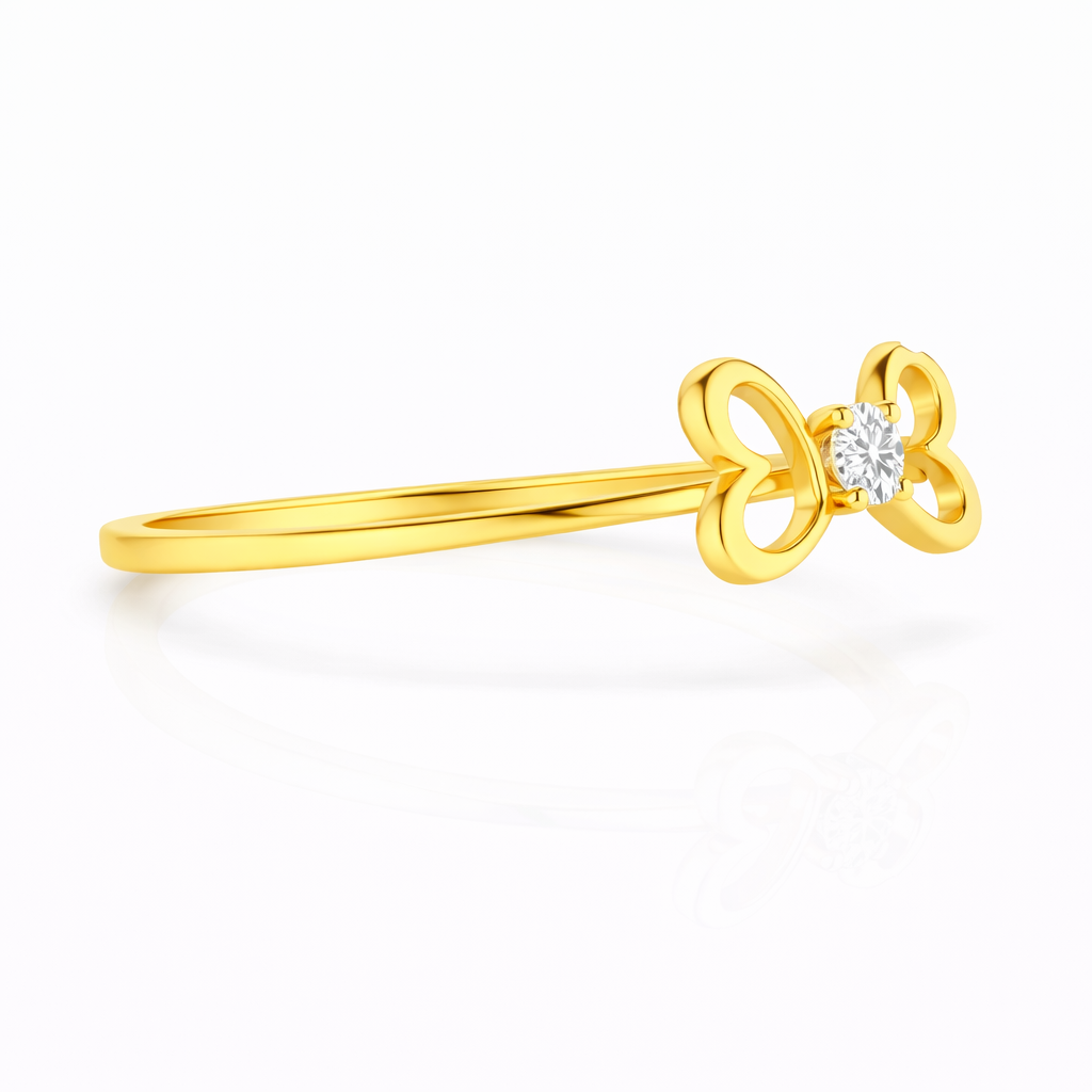 Twin Heart Solitaire Diamond Ring