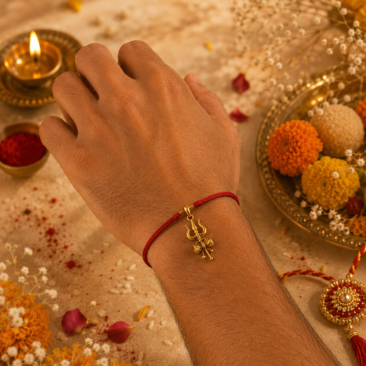 Trishul Damaru Rakhi cum Pendant