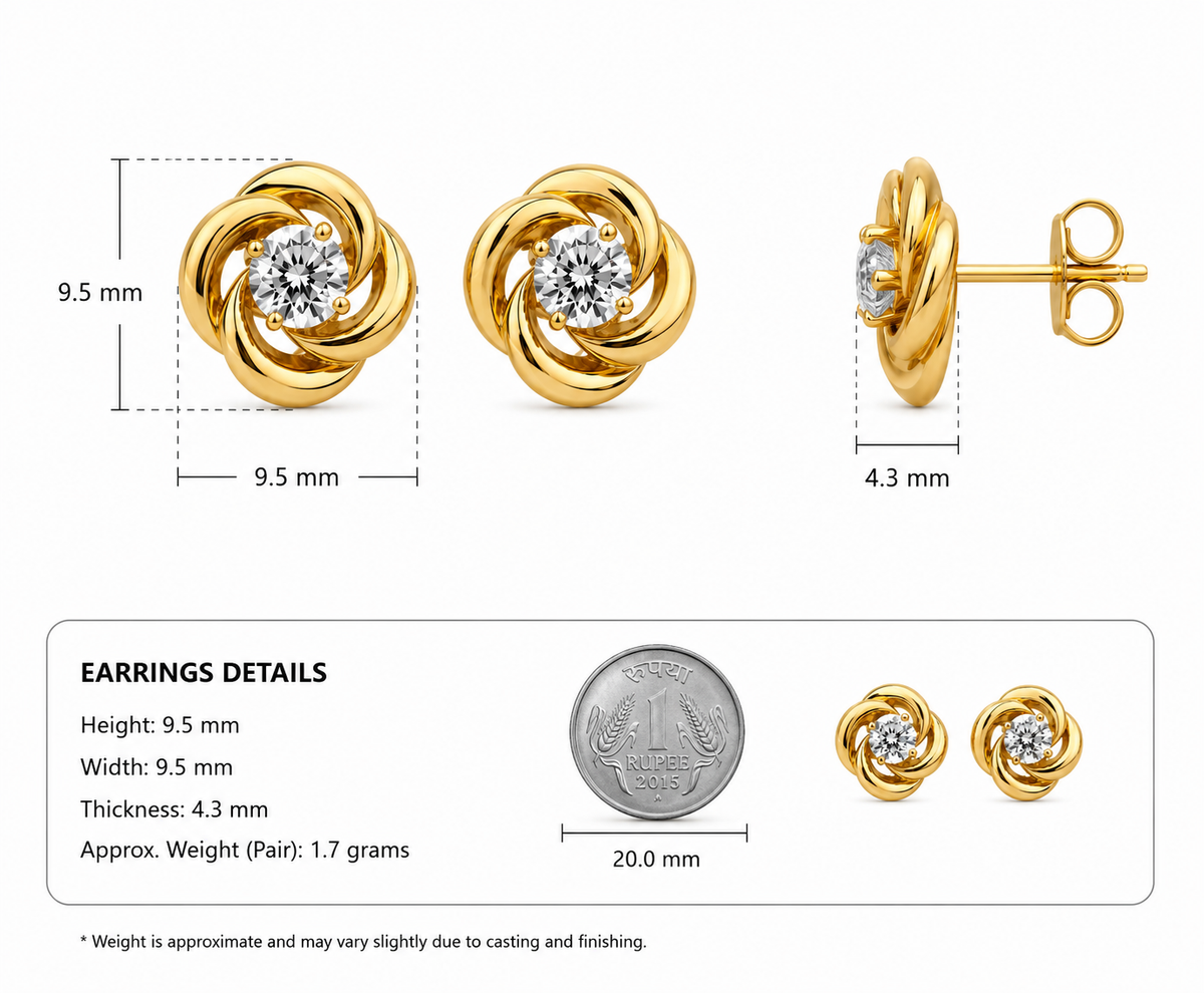 The Swirl Diamond Stud Earrings
