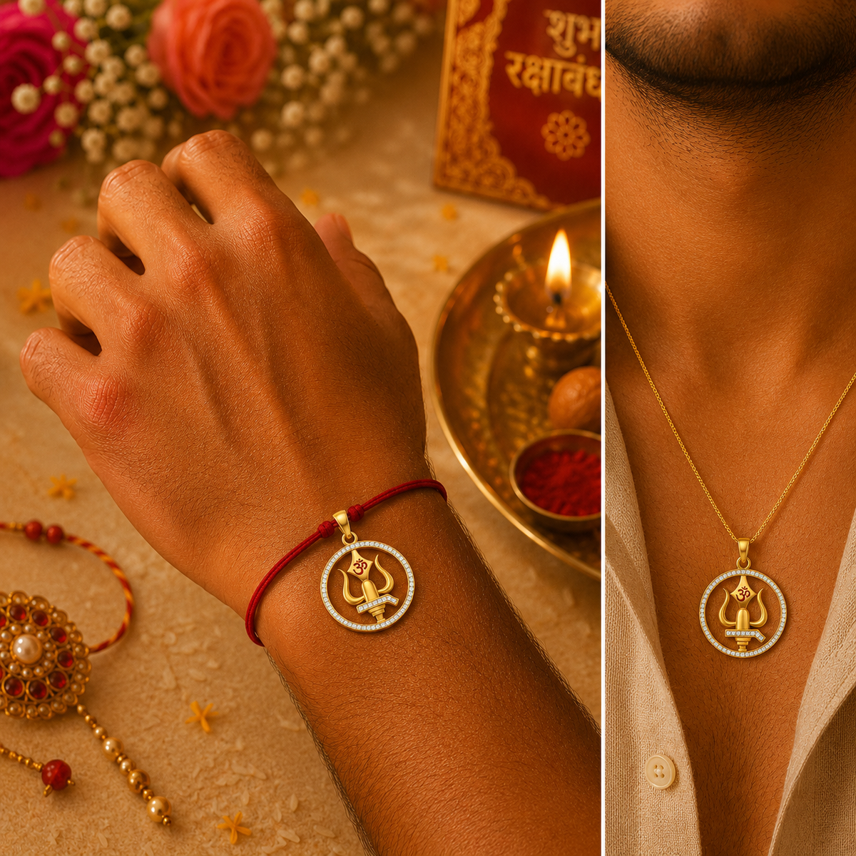 Om Shivling Rakhi cum Pendant