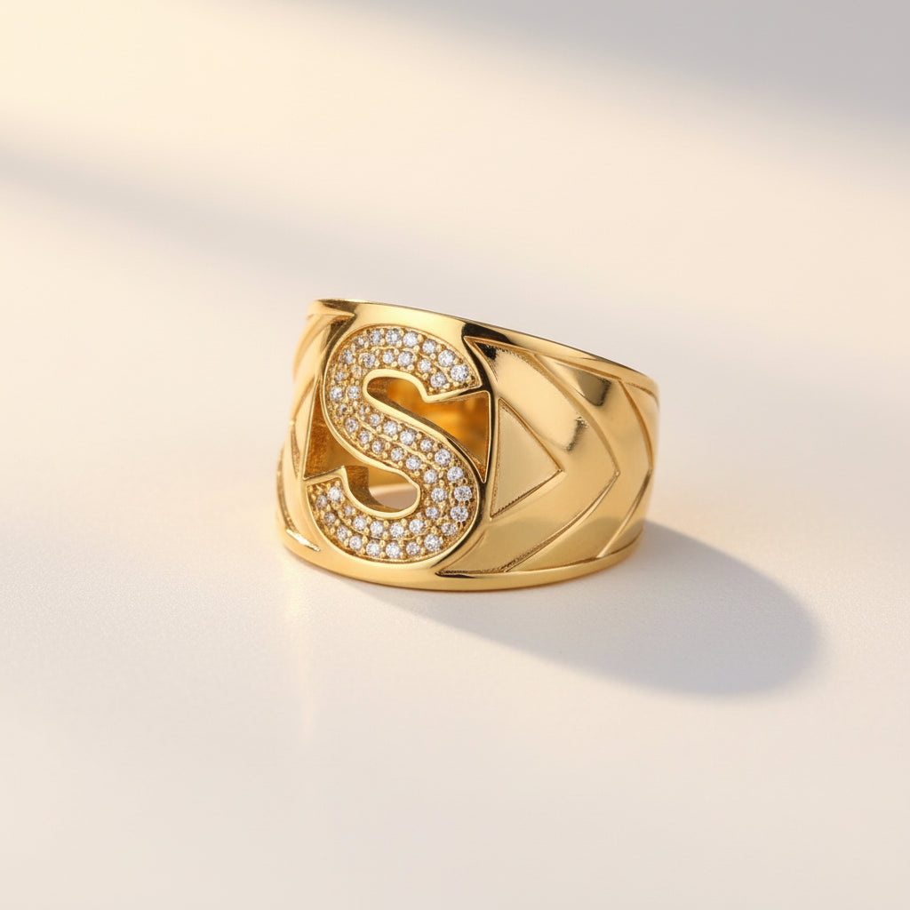 Custom Initial Gold Ring