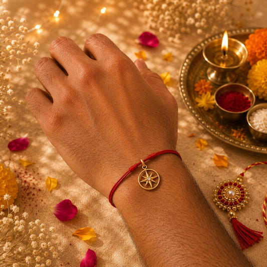Compass Star Rakhi cum Pendant