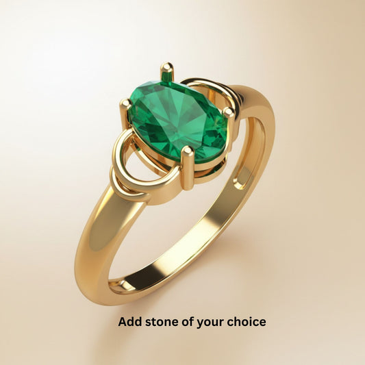 Oval Gemstone Gold Ring