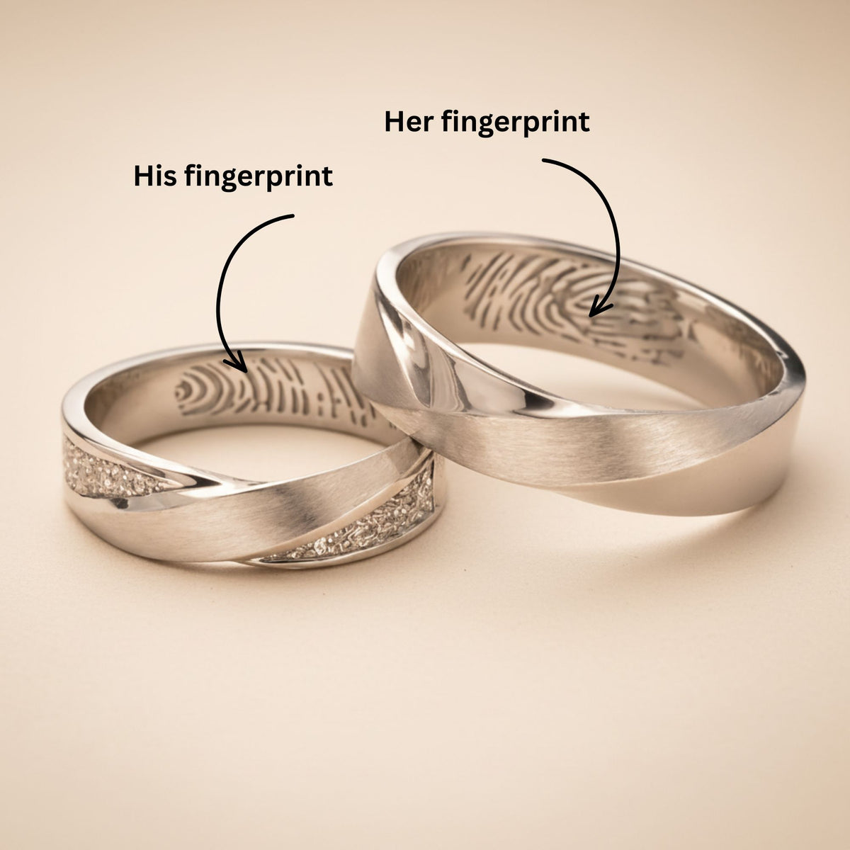 Infinity Fingerprint Couple Rings