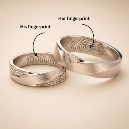 Infinity Fingerprint Couple Rings
