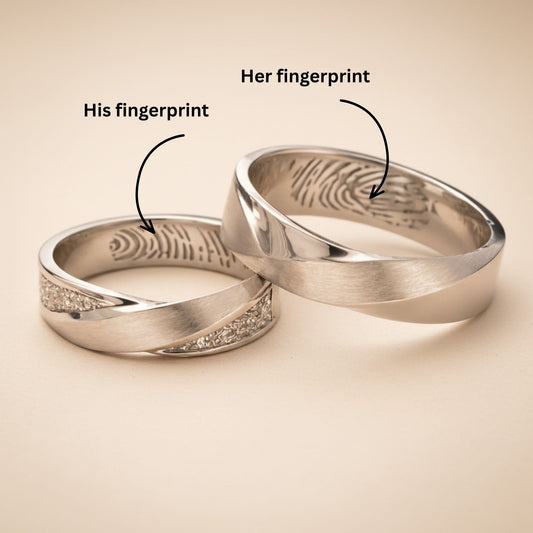 Infinity Fingerprint Couple Rings