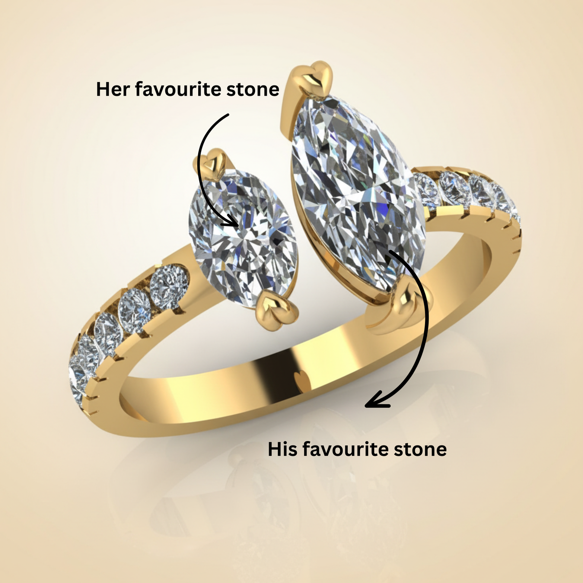 Toi et Moi Dual Marquise Diamond Ring