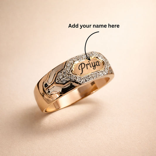 Signature Diamond Name Ring