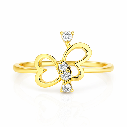 Butterfly Heart Diamond Ring