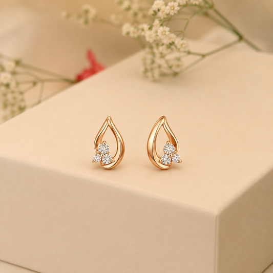 The Teardrop Vine Stud Earrings