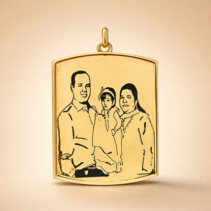 Eternal Moments 22K Gold Custom Portrait Pendant
