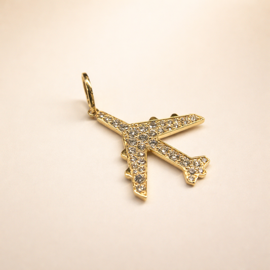 Premium Airplane Diamond Pendant