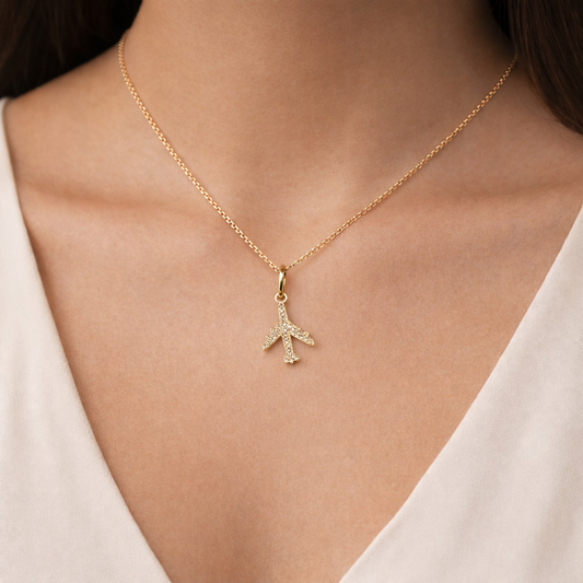 Premium Airplane Diamond Pendant